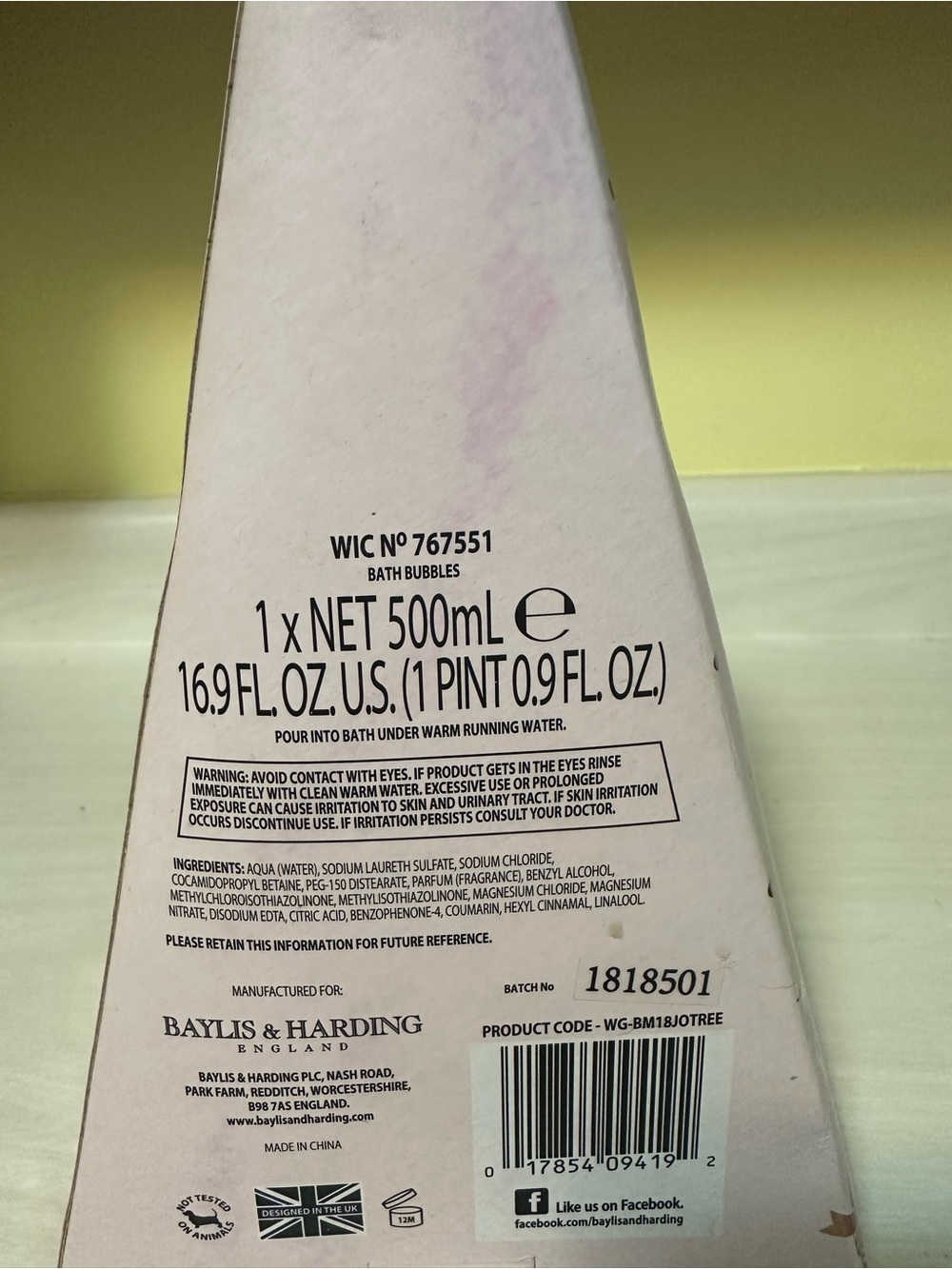 Baylis & Harding Pink Bath Bubbles with Jojoba, Silk & Almond Oil - Picture 2 of 2
